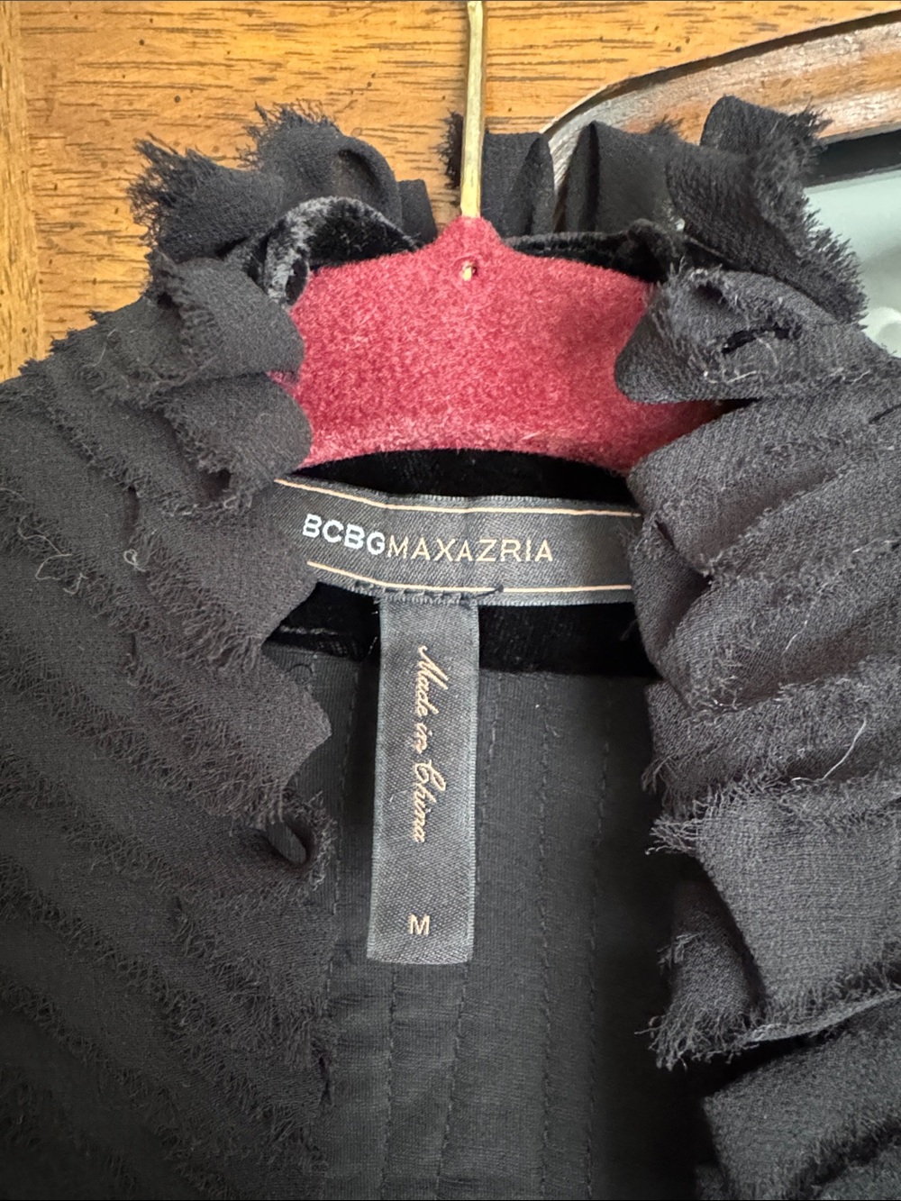 BCBGMaxAzria Black Textured Ruffle Open-Front Jacket - Picture 3 of 9
